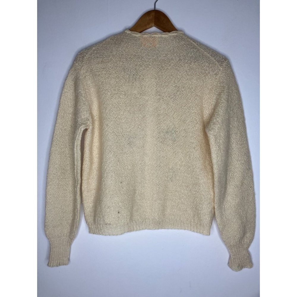 Vintage 50's Women's Small Medium Cardigan Sweater Rockabilly Cherry Cherries - Picture 10 of 13